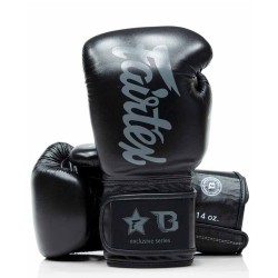 Кожени тренировъчни и спаринг ръкавици Fairtex X Booster BGVB2 в черно/черно