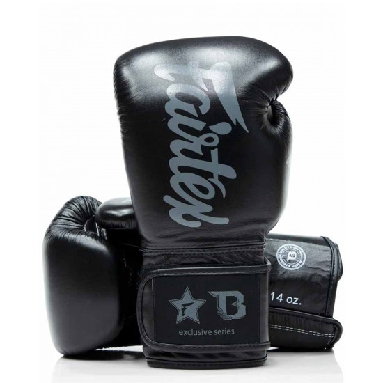 Кожени тренировъчни и спаринг ръкавици Fairtex X Booster BGVB2 в черно/черно